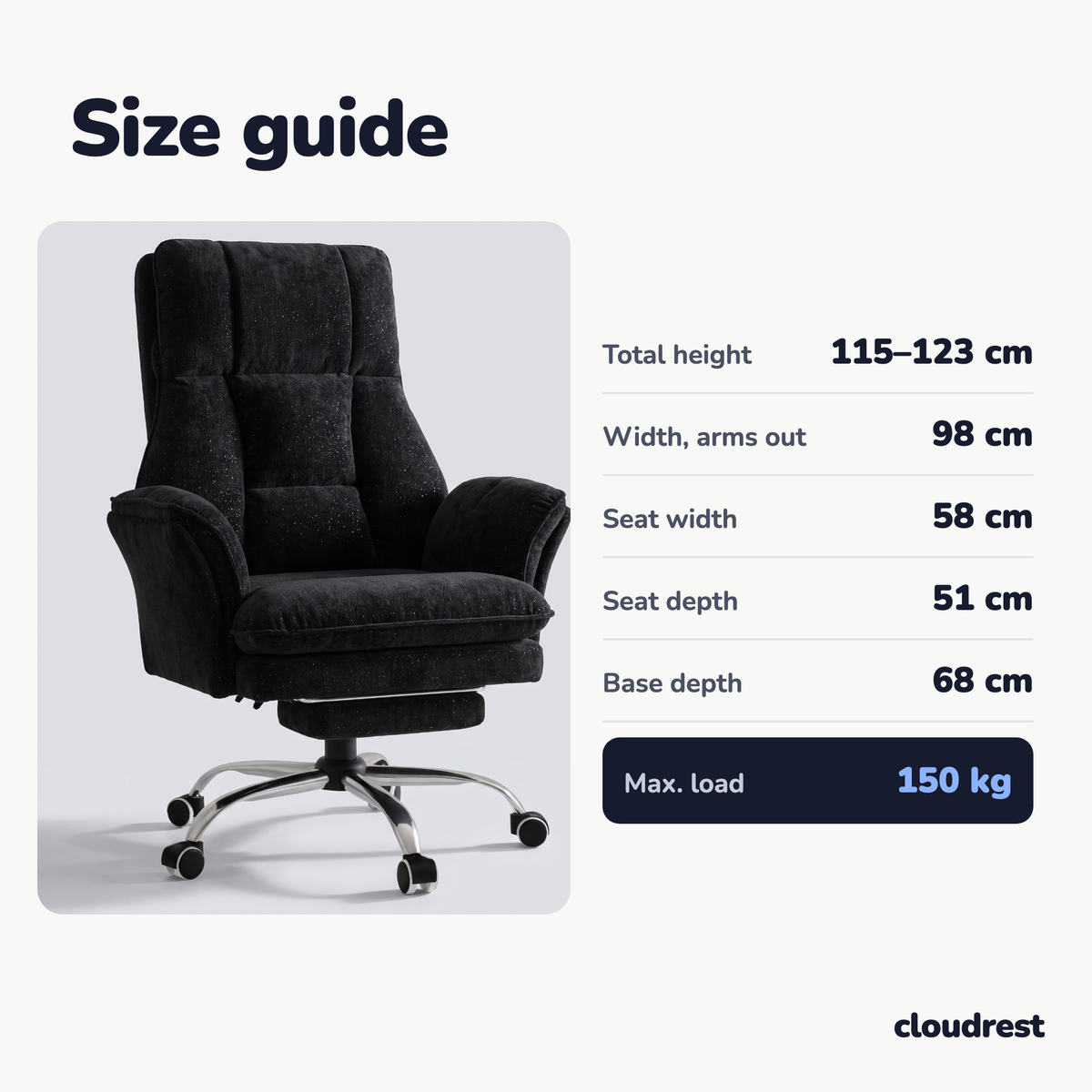 CloudRest Criss-Cross Chair With Footrest