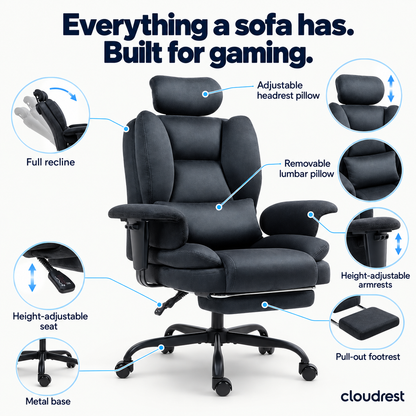 CloudRest Sofa Gaming Chair with Footrest